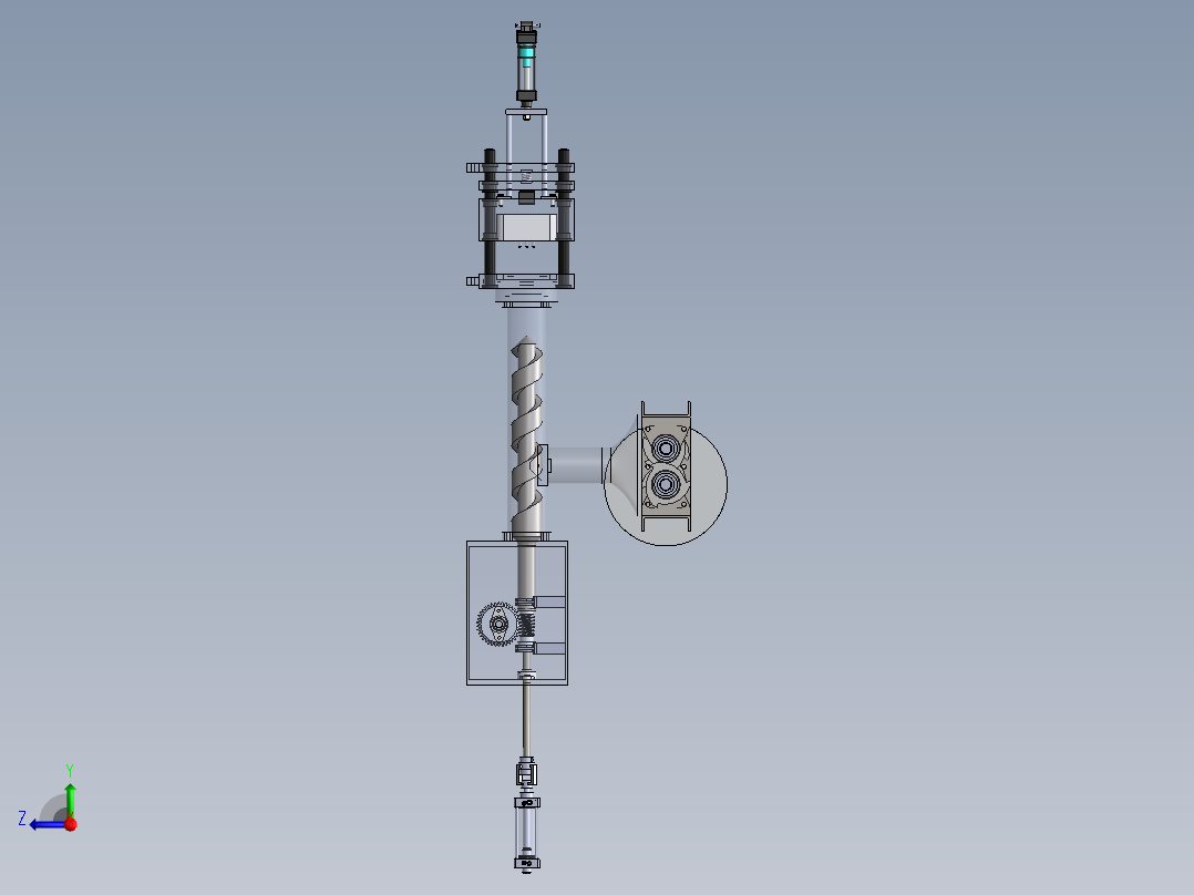Trituradora塑料粉碎机3D数模图纸 Solidworks设计右视图