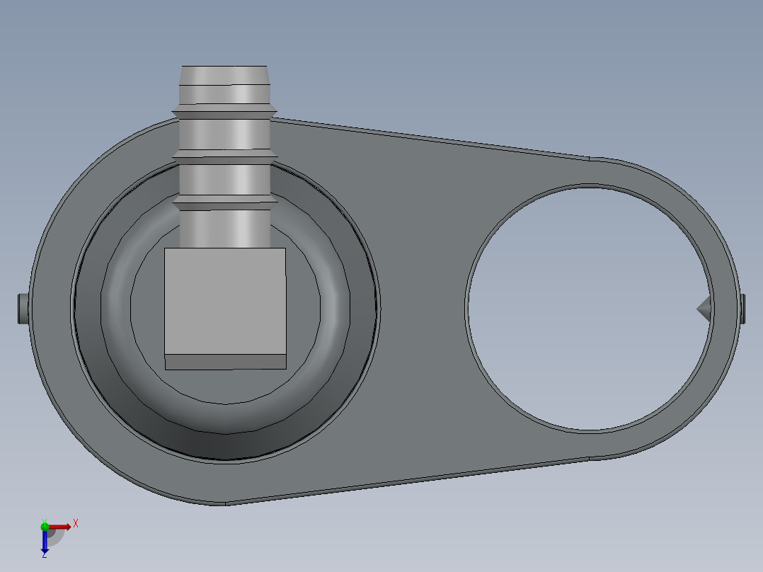 solidworks 油冷却器俯视图
