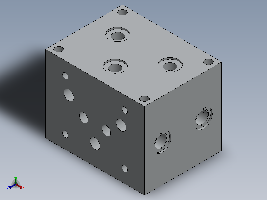 液压阀块SW2012含特征正等轴测图