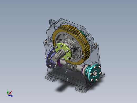 83蜗轮蜗杆齿轮箱3D图纸 Solidworks设计 附STEP