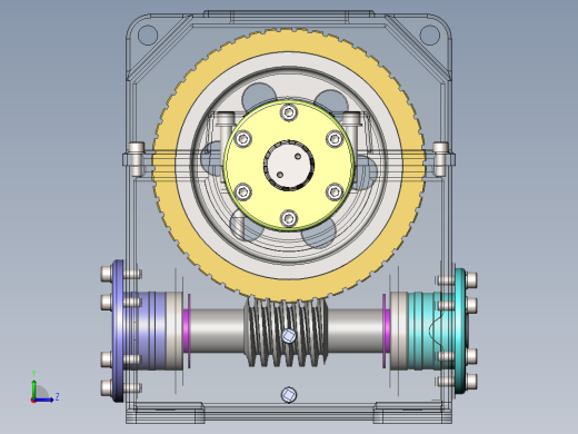 83蜗轮蜗杆齿轮箱3D图纸 Solidworks设计 附STEP左视缩略图