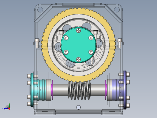 83蜗轮蜗杆齿轮箱3D图纸 Solidworks设计 附STEP右视缩略图
