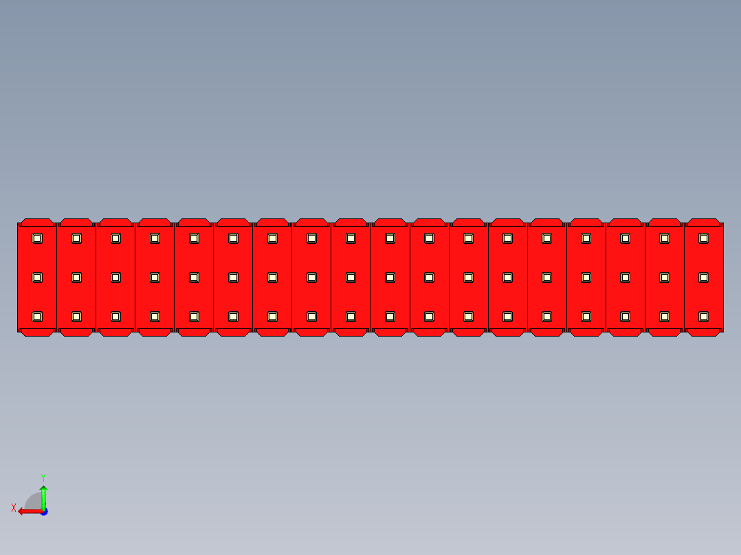 彩色公头100mil（2.54mm）系列-DS1021_red_3x18p_100mil_Type19_rev1.0后视图