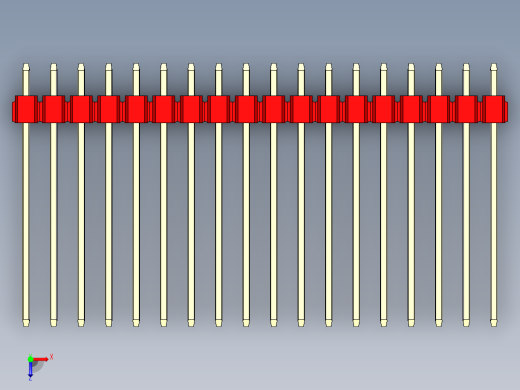 彩色公头100mil（2.54mm）系列-DS1021_red_3x18p_100mil_Type19_rev1.0俯视缩略图