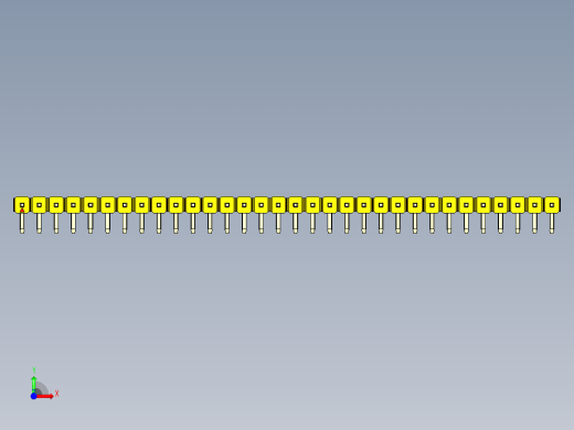 彩色公排针 100mil 2.54mm 系列-DS1022_yellow_1x32p_100mil_TypeD_rev1.0前视缩略图