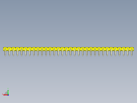 彩色公排针 100mil 2.54mm 系列-DS1022_yellow_1x32p_100mil_TypeD_rev1.0后视缩略图