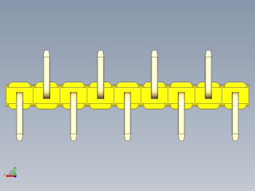 彩色公排针 100mil 2.54mm 系列-DS1022_yellow_09p_100mil_Type_SMT_R2_rev1.0后视缩略图