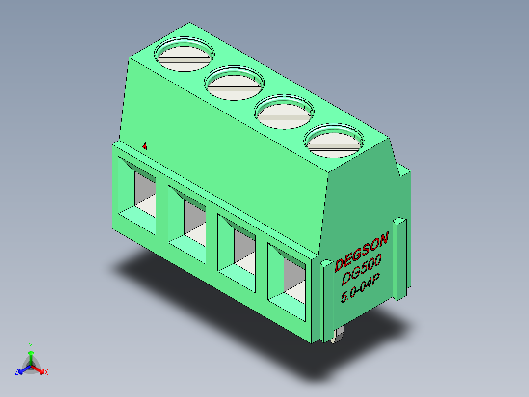 DEGSON DG500 系列 5.05.087.62mm 接线端子-DG500-5.0-04P-14-00AH主视图