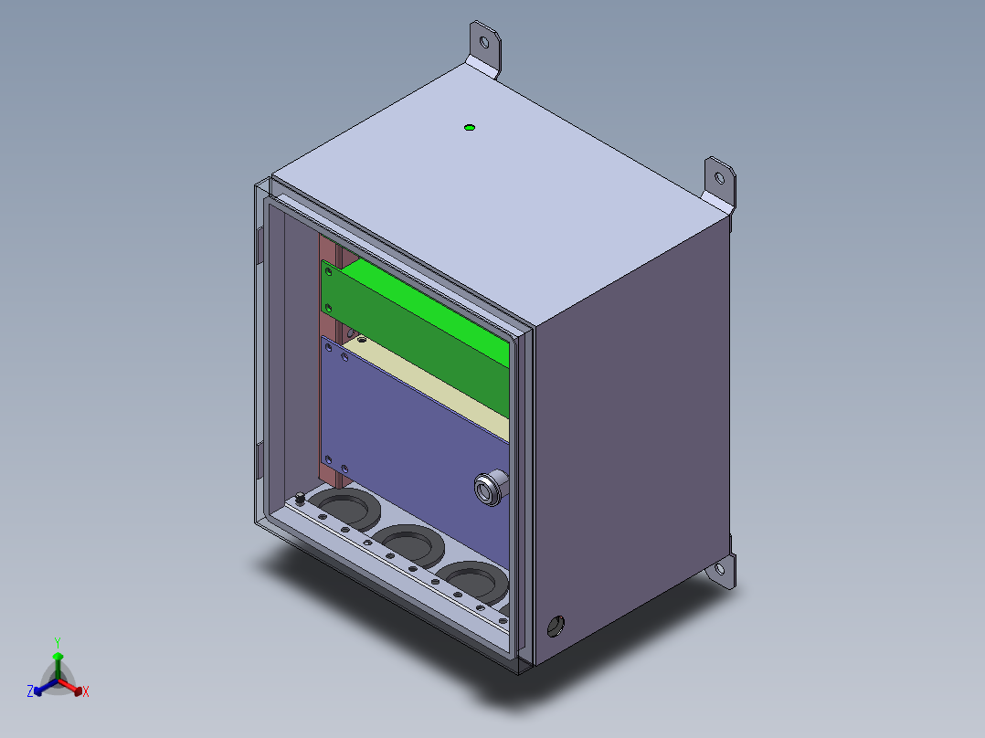 4U集成箱正等轴测图
