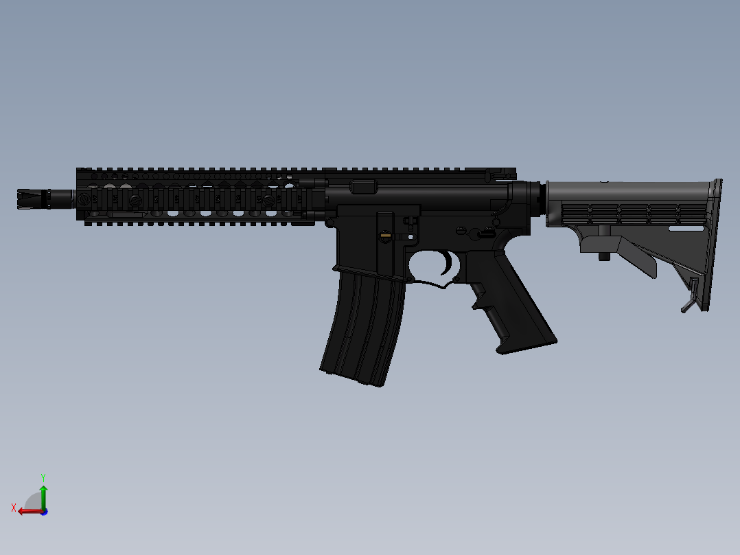 AR-15步枪后视图