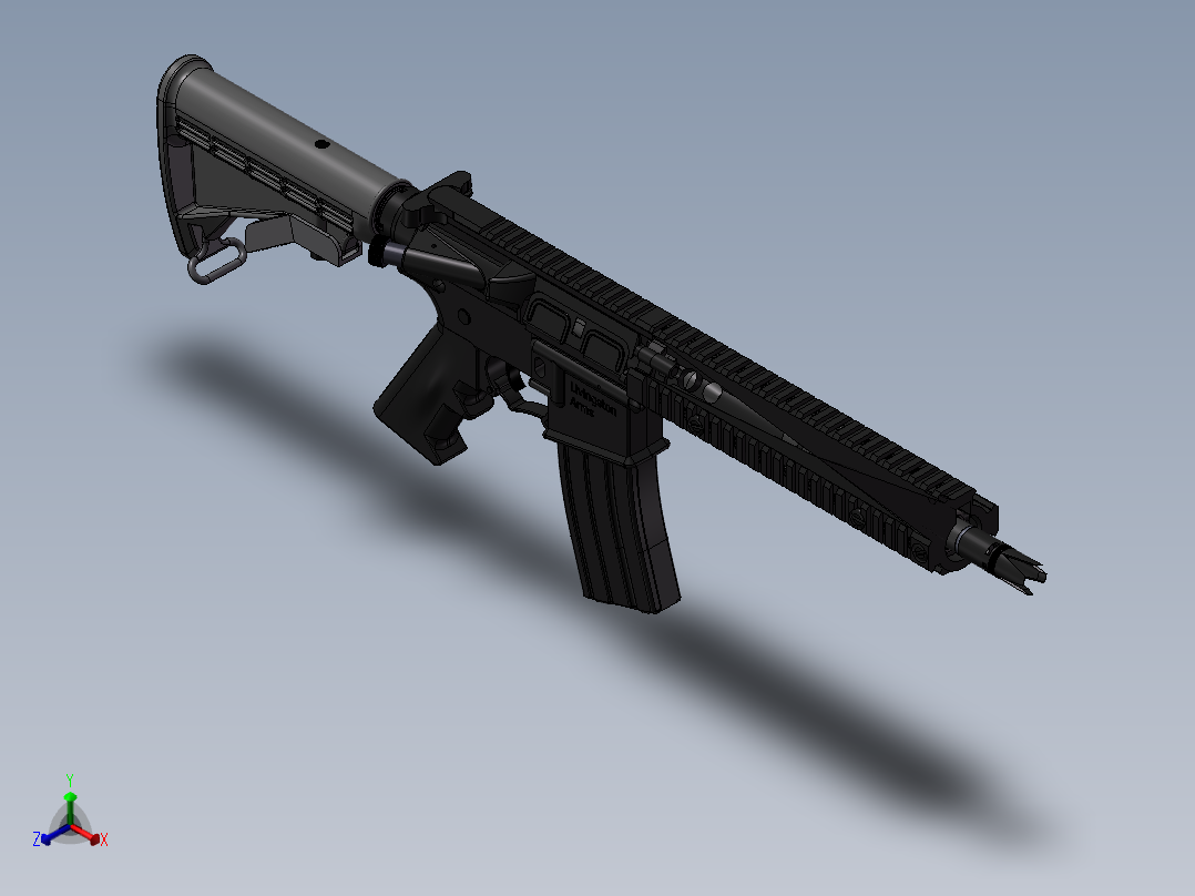 AR-15步枪正等轴测图
