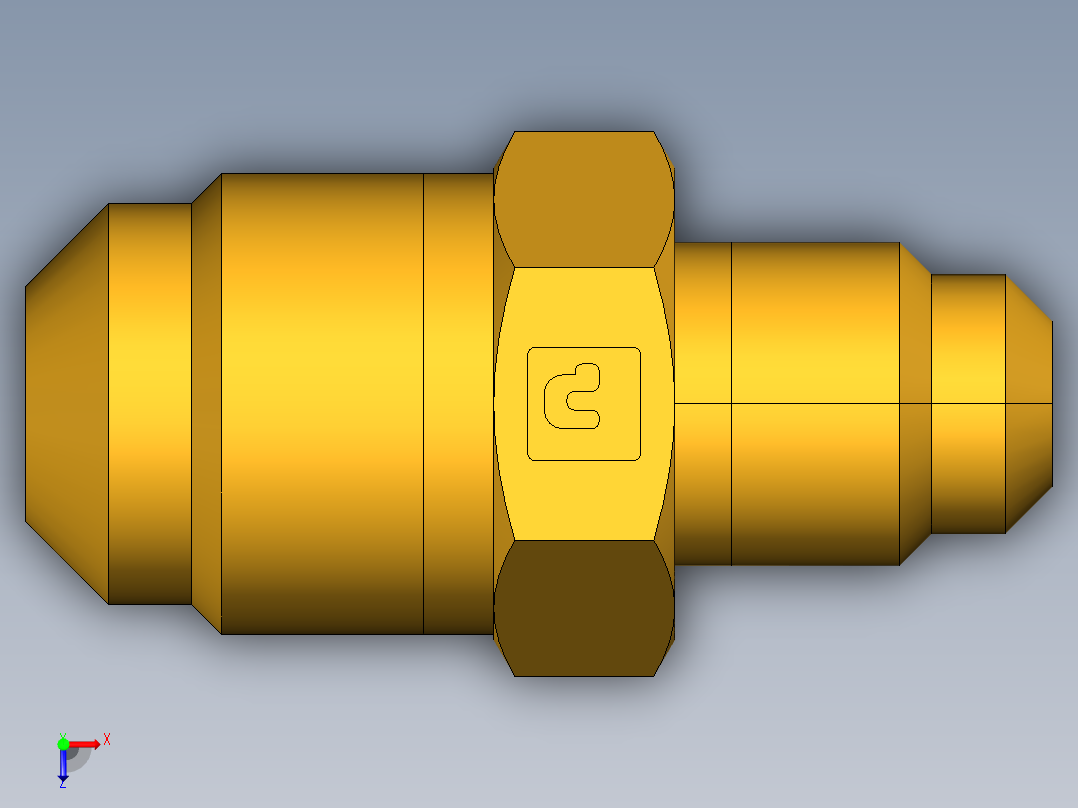 扩口式工业通用硬管接头Union Reducer 42F-6-4俯视图