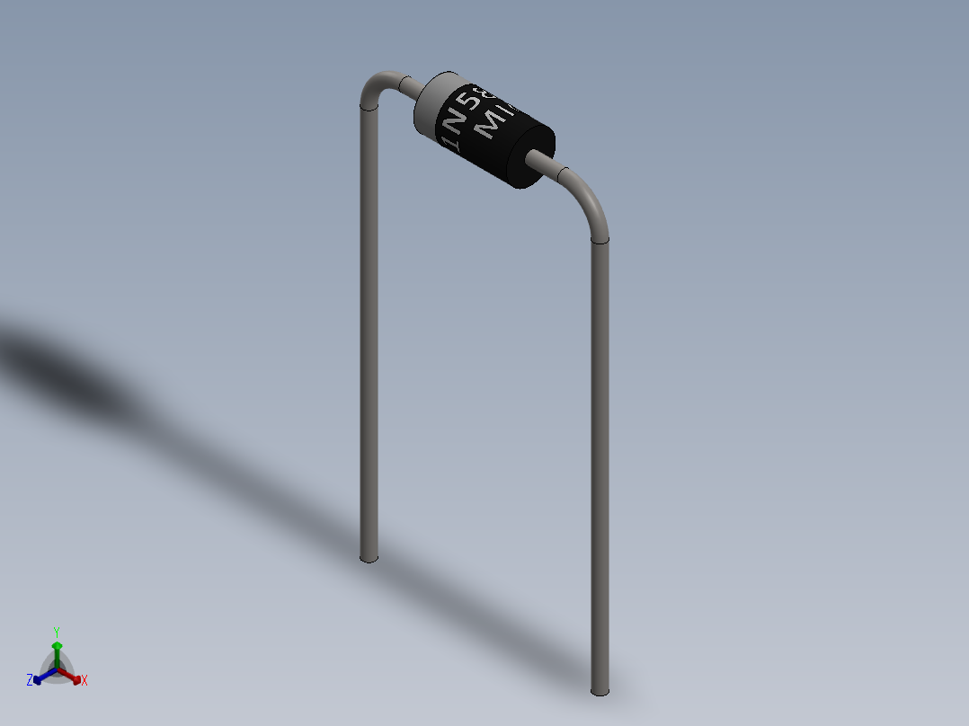 电容器 二极管 电阻器-Schottky Diode 1N5818正等轴测图