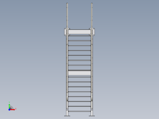 steel-stair仓库钢结构楼梯前视缩略图
