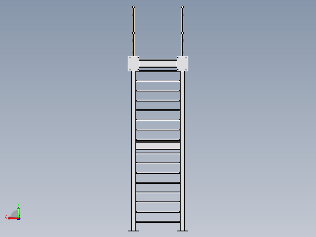 steel-stair仓库钢结构楼梯后视图
