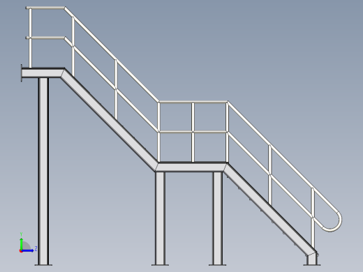steel-stair仓库钢结构楼梯左视缩略图