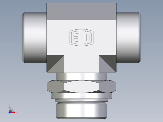 卡套式工业通用硬管接头EO_Adjustable_locknut_branch_tee_TEE30SMOROMDCF前视缩略图