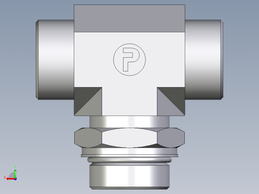 卡套式工业通用硬管接头EO_Adjustable_locknut_branch_tee_TEE30SMOROMDCF后视缩略图