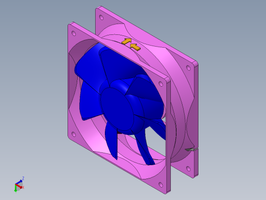 散热风扇120x120x38正等轴测缩略图