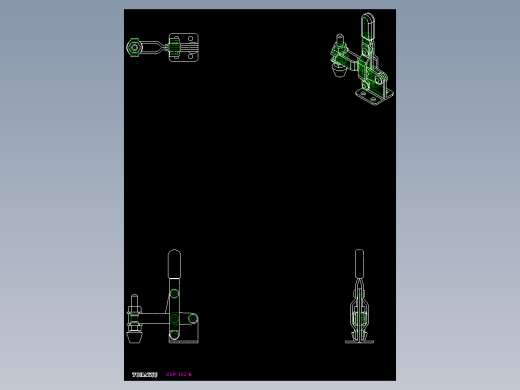 垂直式夾鉗SSP(D)-2D多系列多零件图纸模型
