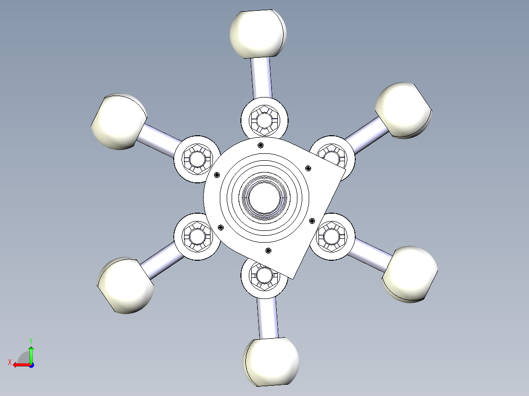 PC0806锤式破碎机设计【转子CATIA三维】-优秀设计后视图