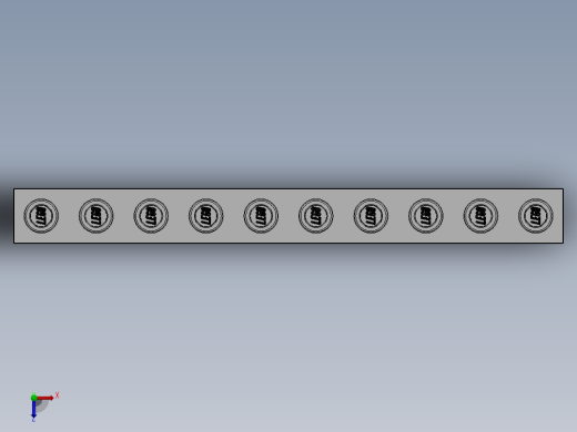 乐高机械组积木（横梁）-273001 White Technic Brick 1 x 10 with Holes俯视缩略图