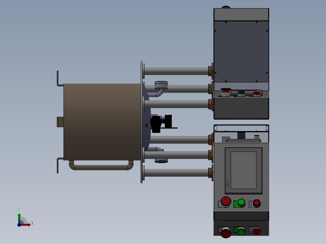 胶桶显示器前视图