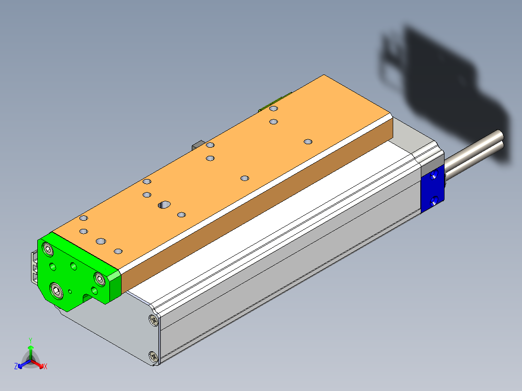 威洛博LES小滑台LES16-Lxx-S100-BR主视图