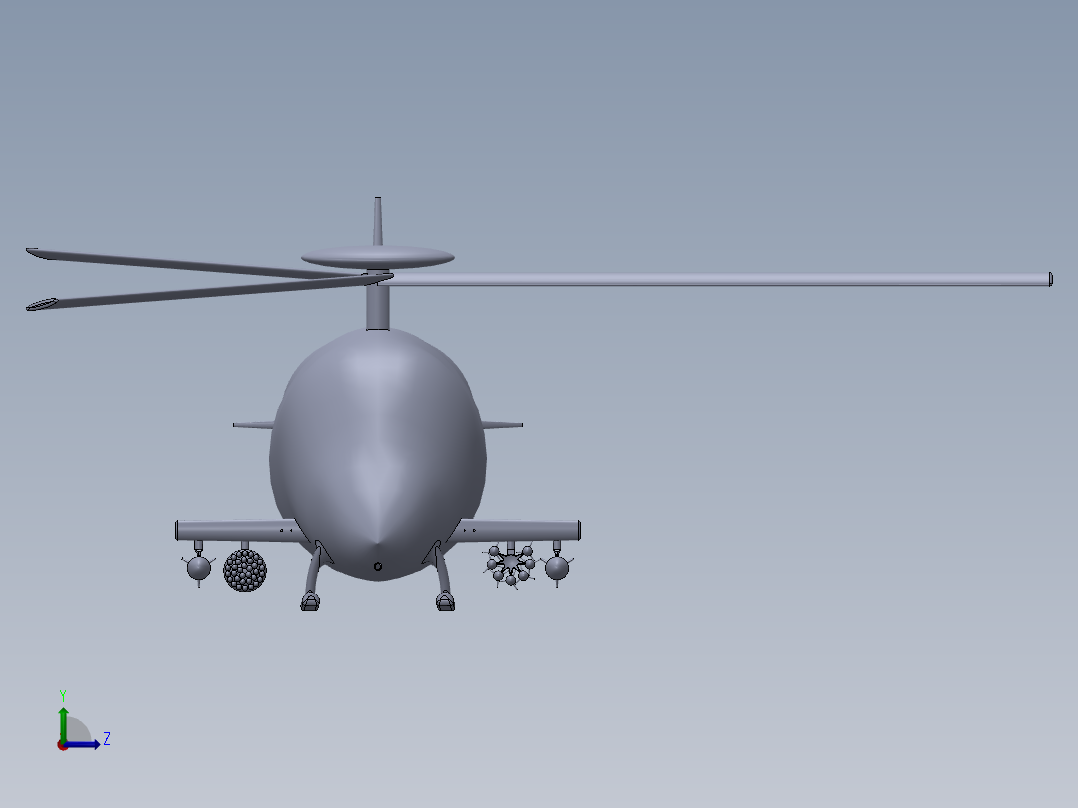 直升飞机 飞机模型设计 (72)主视图