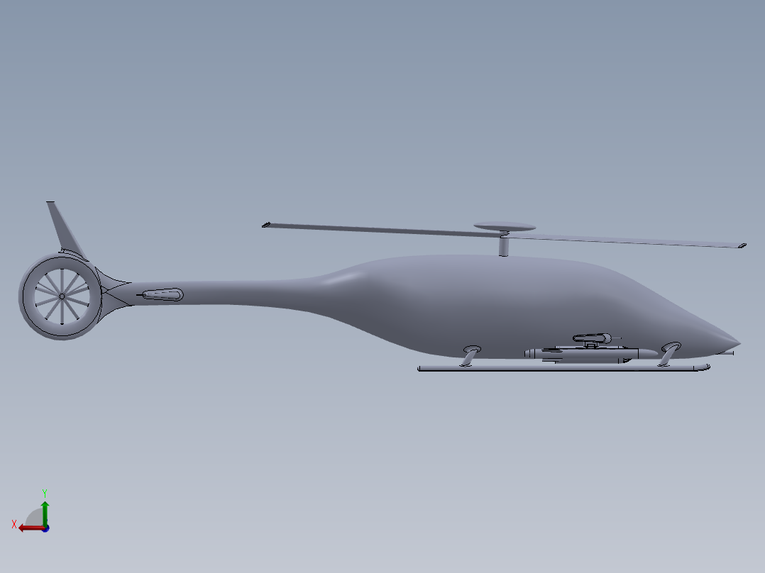 直升飞机 飞机模型设计 (72)后视图