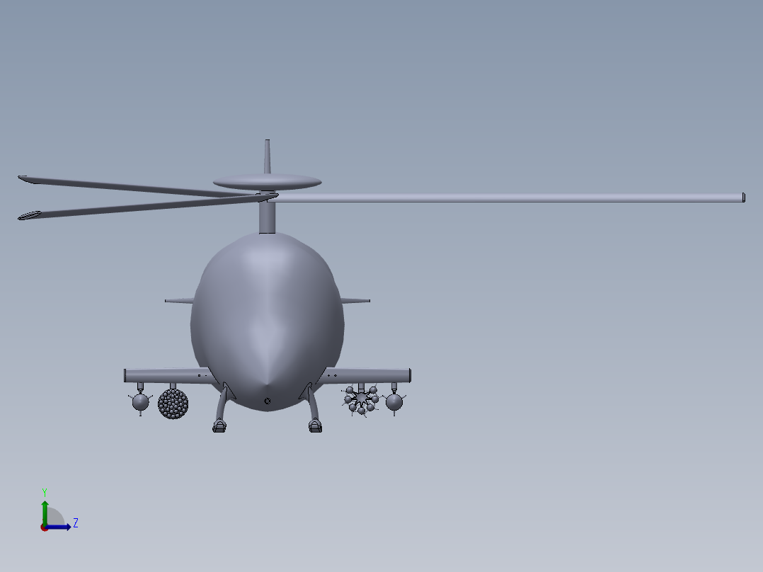 直升飞机 飞机模型设计 (72)左视图