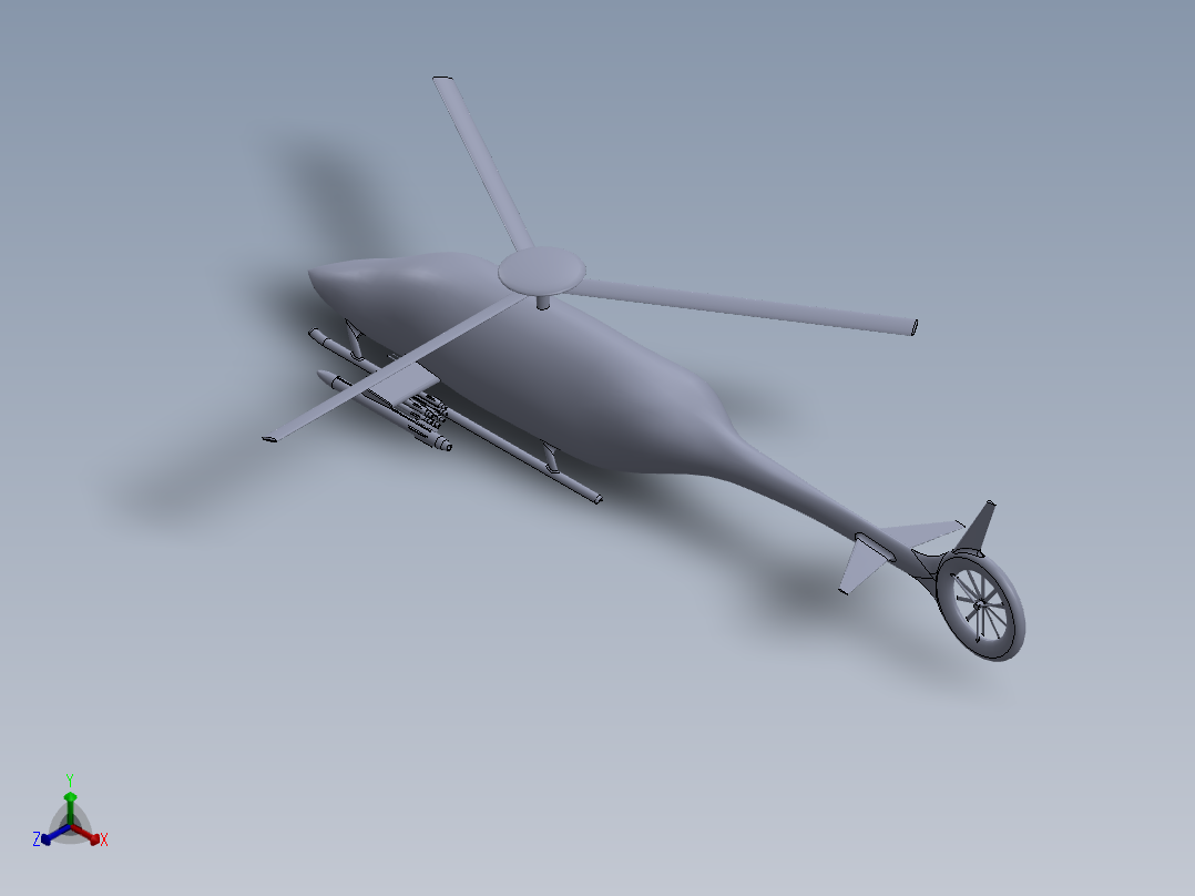 直升飞机 飞机模型设计 (72)正等轴测图