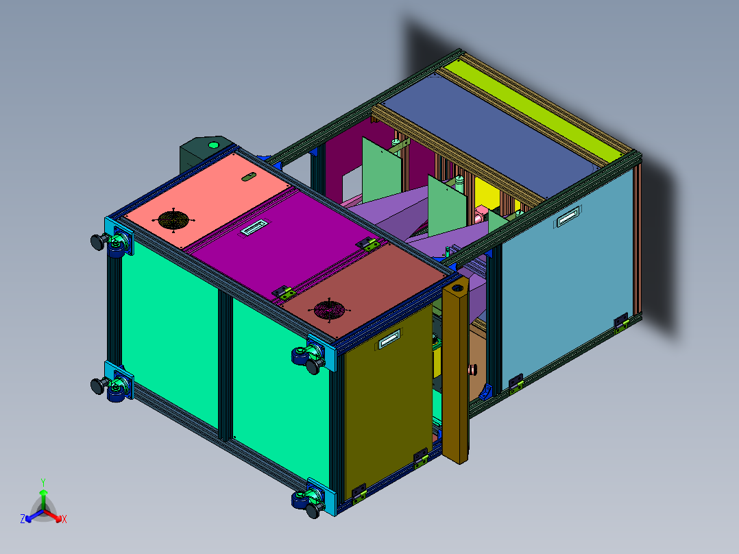 塑胶件尺寸外观视觉检测设备正等轴测图