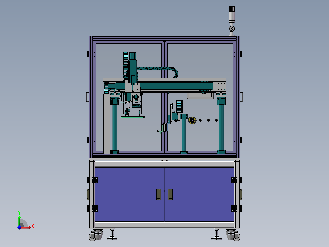 龙门组装设备sw18前视图