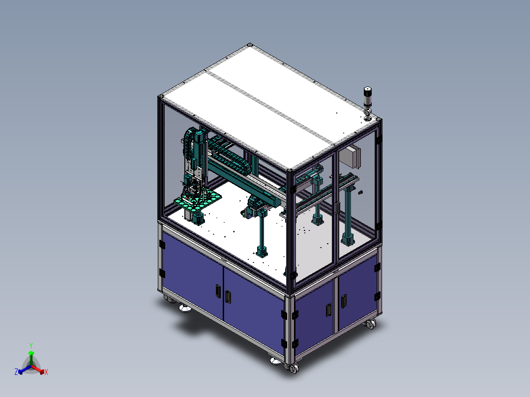 龙门组装设备sw18正等轴测图