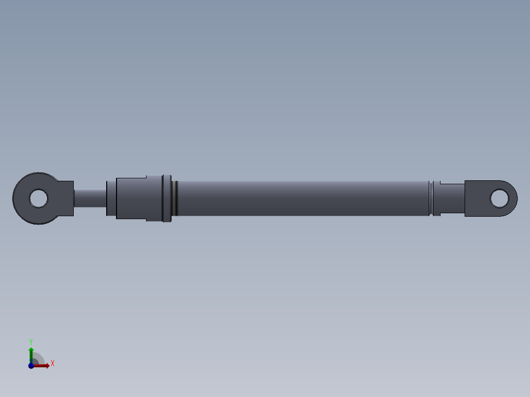 焊接型液压缸（带前杆端安装眼）50x30x450毫米前视图