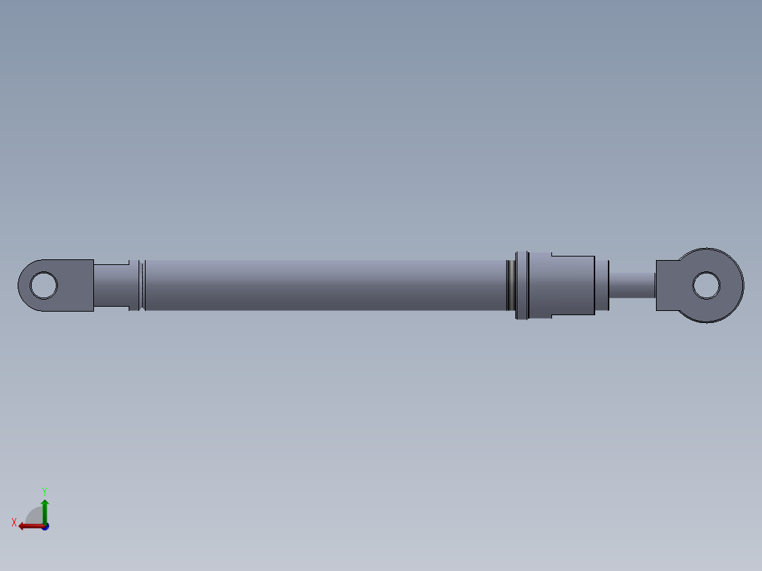 焊接型液压缸（带前杆端安装眼）50x30x450毫米后视图