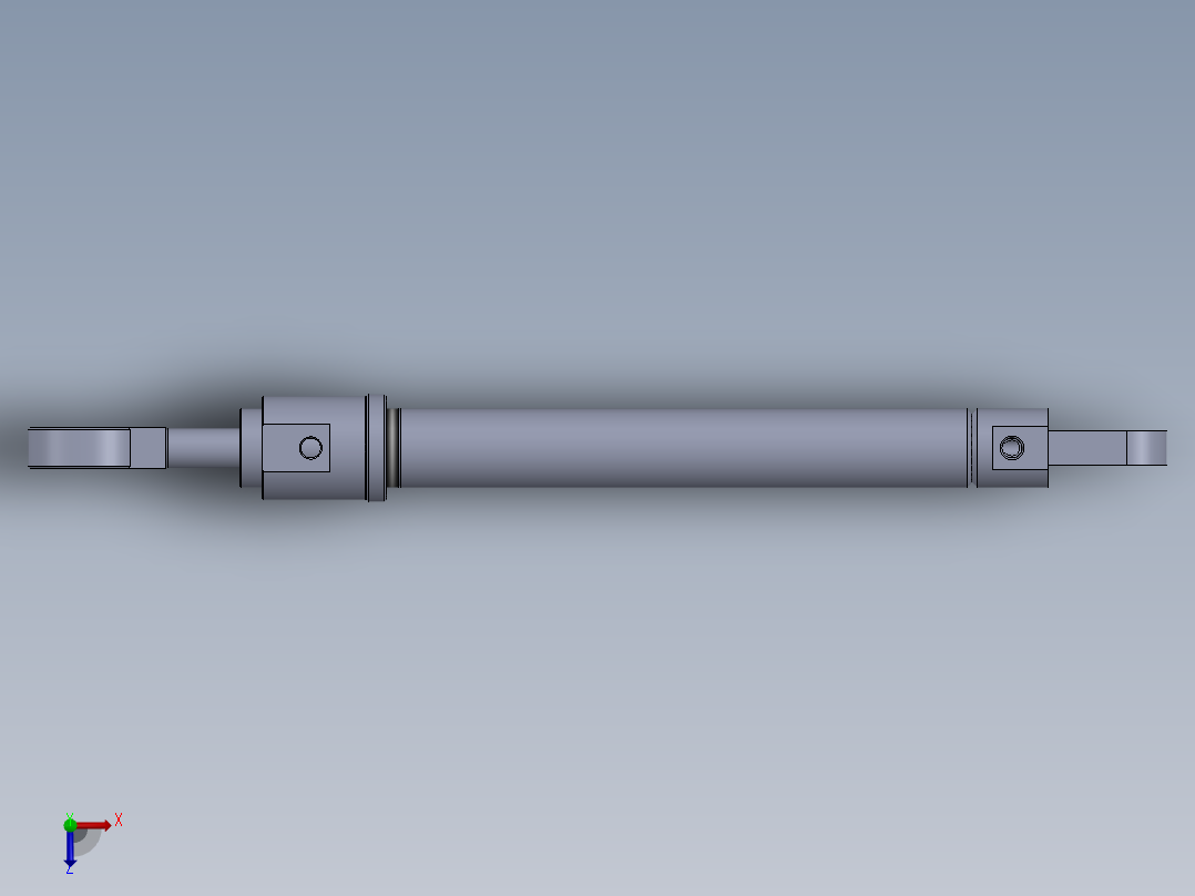 焊接型液压缸（带前杆端安装眼）50x30x450毫米俯视图