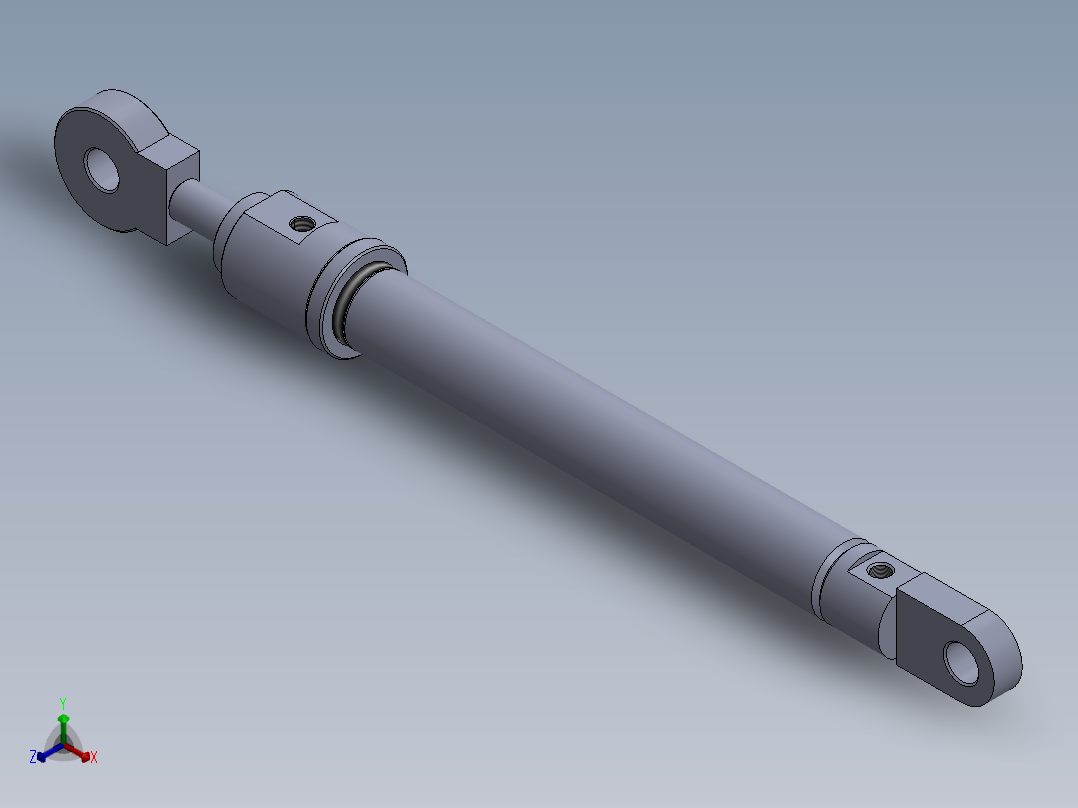 焊接型液压缸（带前杆端安装眼）50x30x450毫米正等轴测图