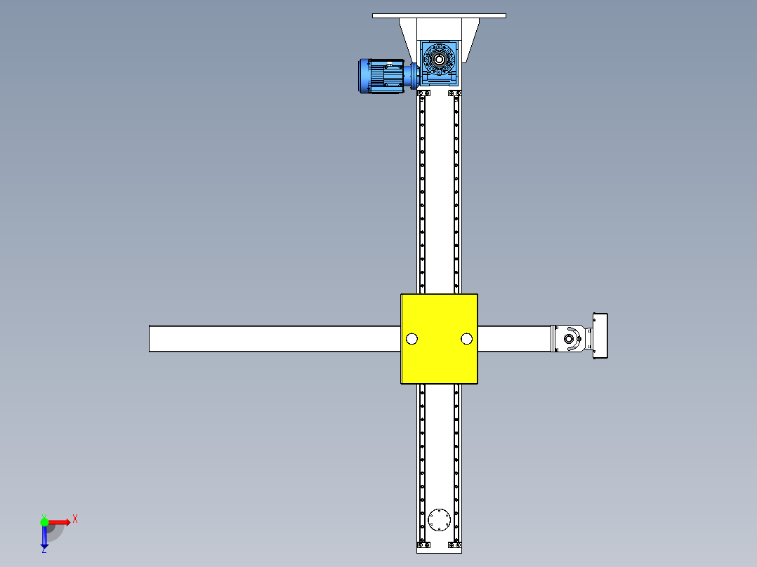 X射线平板探测器架车俯视图