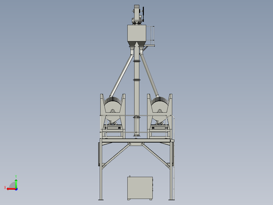 谷物脱壳加工用谷壳分离装置后视图