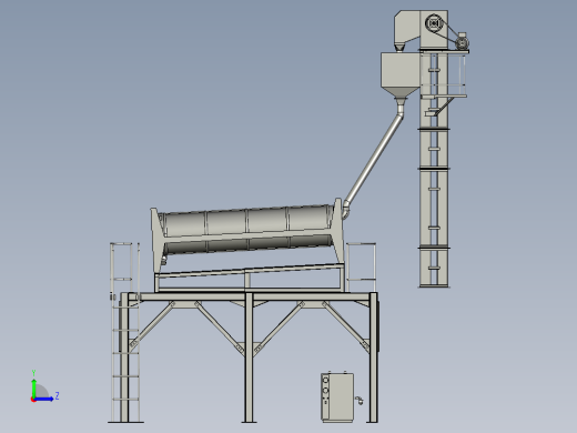 谷物脱壳加工用谷壳分离装置左视缩略图