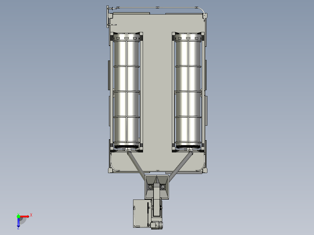 谷物脱壳加工用谷壳分离装置正等轴测图