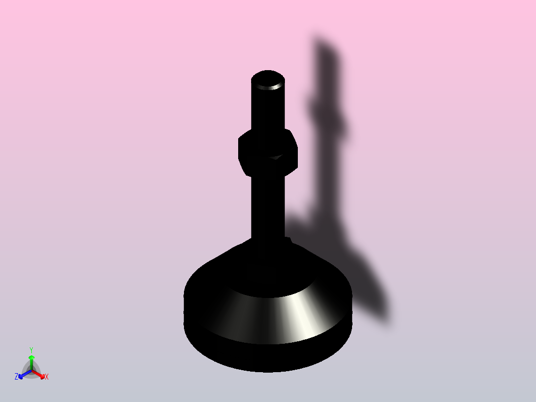 脚杯WAL02-D60-M12-L75正等轴测图