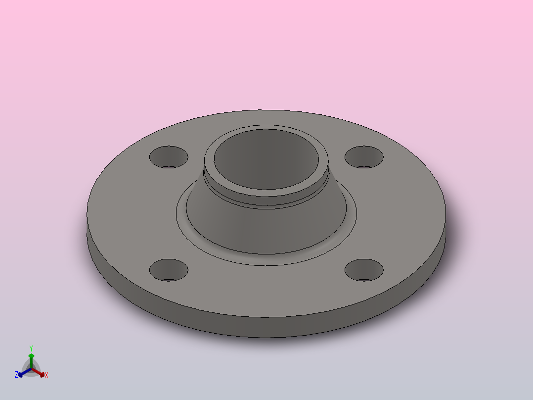 凸面对焊钢制管法兰_40-2.5（系列1）正等轴测图