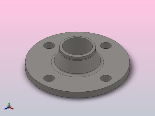 凸面对焊钢制管法兰_40-2.5（系列1）正等轴测缩略图