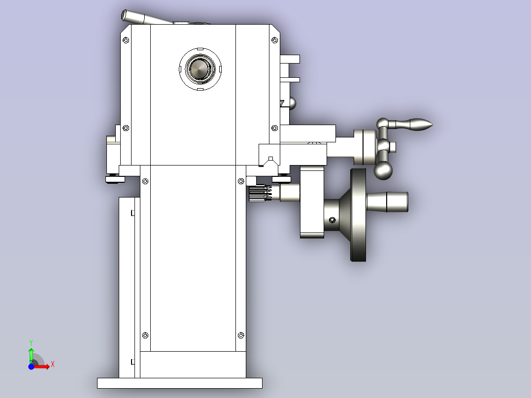 迷你车床3D图模型前视图