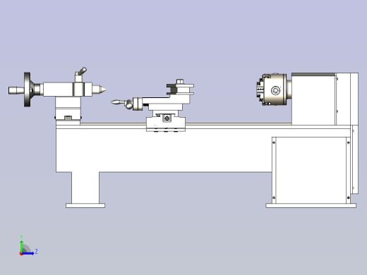 迷你车床3D图模型左视缩略图