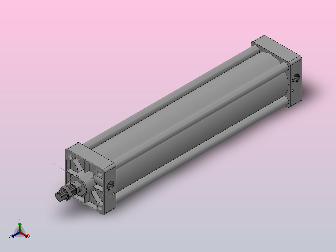 SU标准复动型气缸SU100×450-S--CS1U主视图
