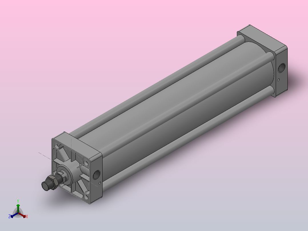 SU标准复动型气缸SU100×450-S--CS1U正等轴测图